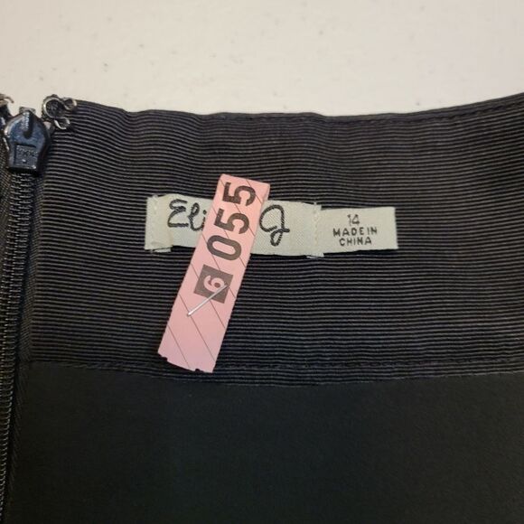 Eliza J Black Faille Midi Pleated Circle Skirt Pockets Women's Plus Size 14 - Picture 9 of 11